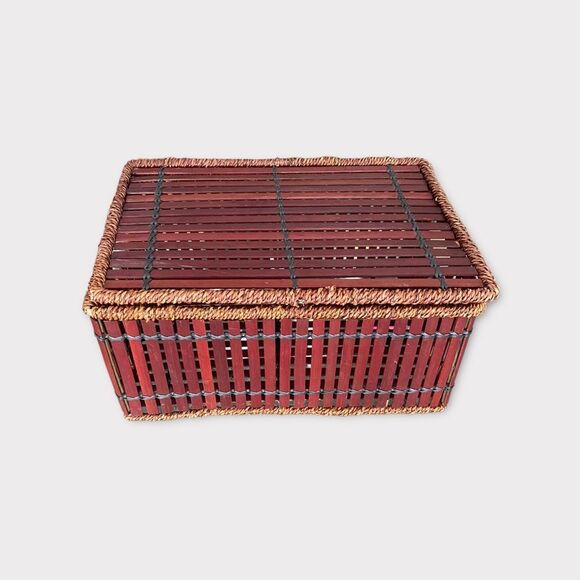 BROWN Rustic Basket Box - Picture 1 of 8